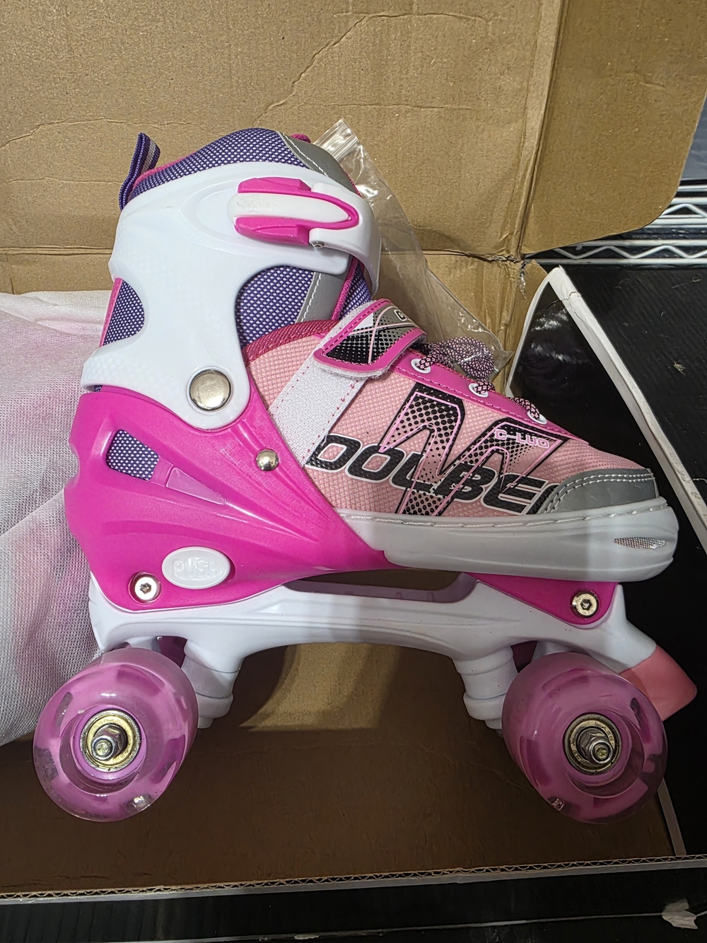 Women Adjustable Pink Roller Skates with Secure Buckle
